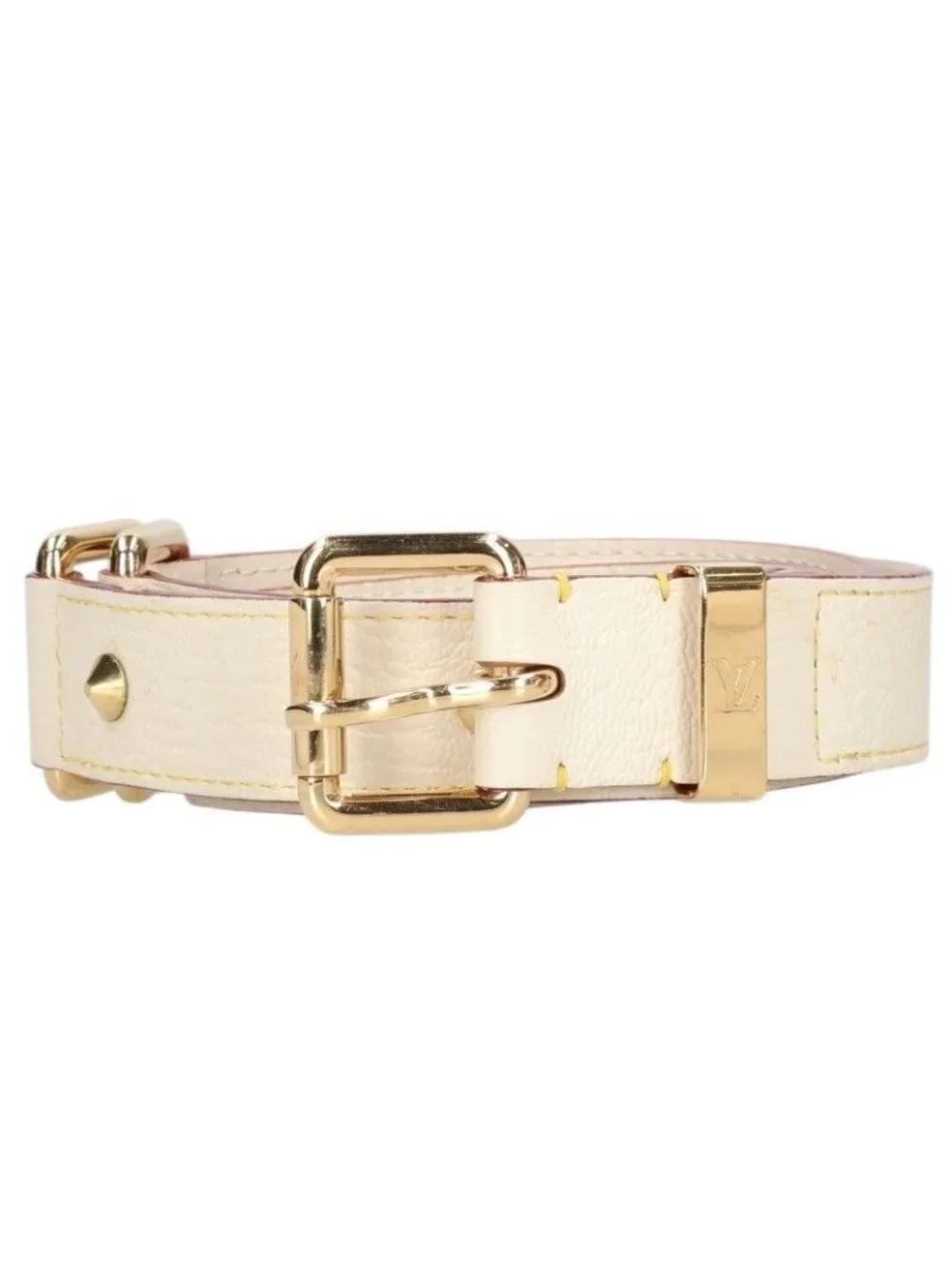 Louis Vuitton Ceinture Suhali LV Logo Studded Leather Belt 90